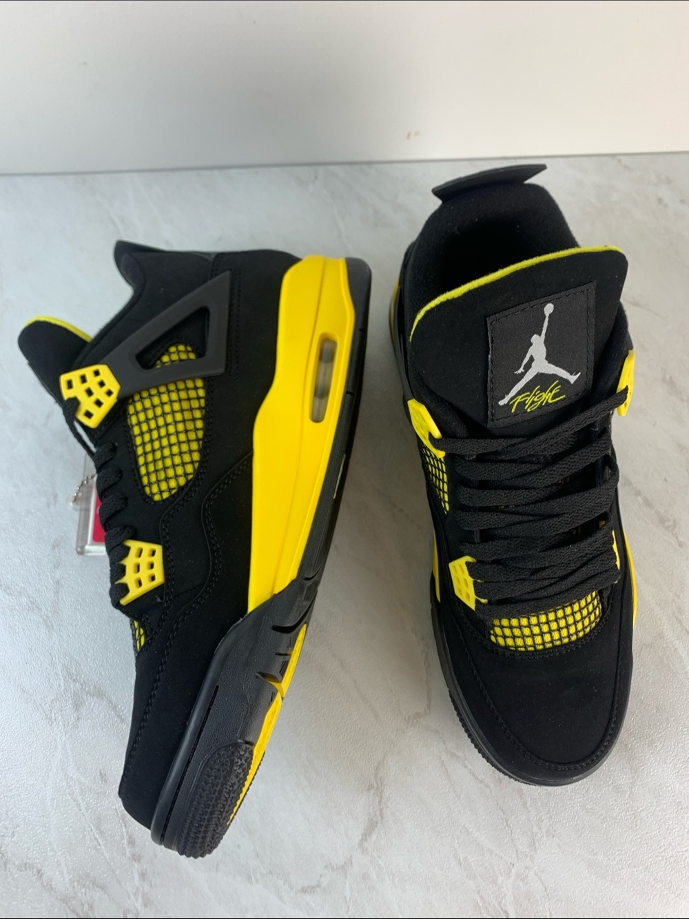 Jordan Black and Yellow Retro Basketball Sneakers - Picture 2 of 6
